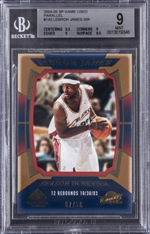 2004-05 Upper Deck SP Game Used Edition “Season In Review” #143 LeBron James (#007/050) - BGS MINT 9